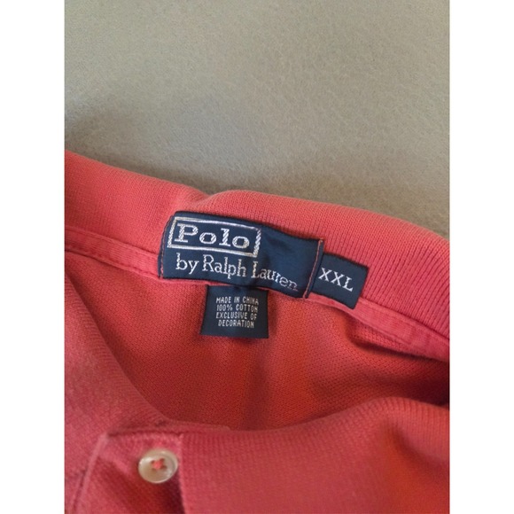 Polo Ralph Lauren Men's XXL Coral Red Classic Fit Polo Shirt Cotton Pony - Picture 3 of 7